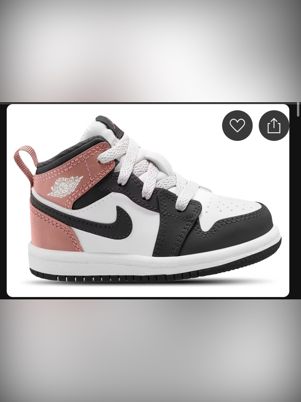 Jordan 1 Mid
White Rust Pink Black (TD)